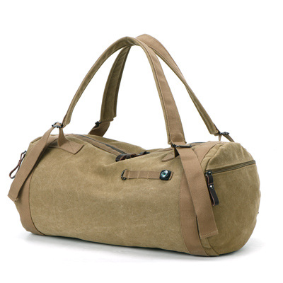 Atinfor Multifunctionele Vintage Canvas Reistas Mannen Weekend Tassen Grote Capaciteit Plunjezak Bagage: Khaki