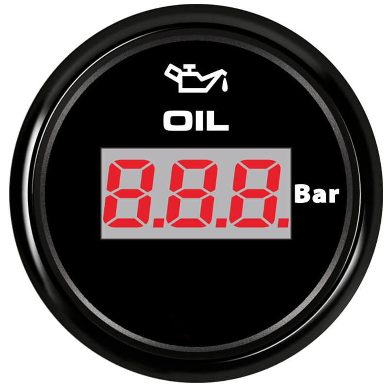 52 mm Digital Engine Oil Pressure Indicator Oil Manometer IP 67 Waterproof for Engine Motorcycle Car Boat Oil Gauge piezometer: BN
