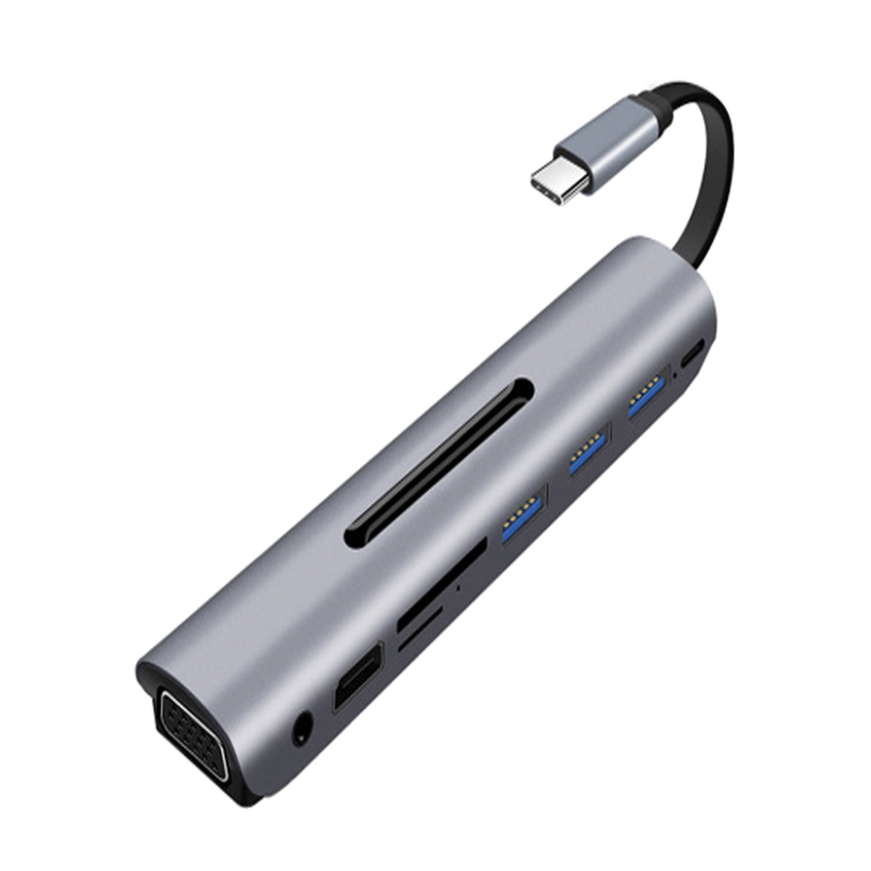 066A 9 in 1 USB 3,1 Typ-C Docking Bahnhof HDMI-kompatibel VGA PD Adapter Festplatte USB-C Hub Konverter SD Leser für Notizbuch