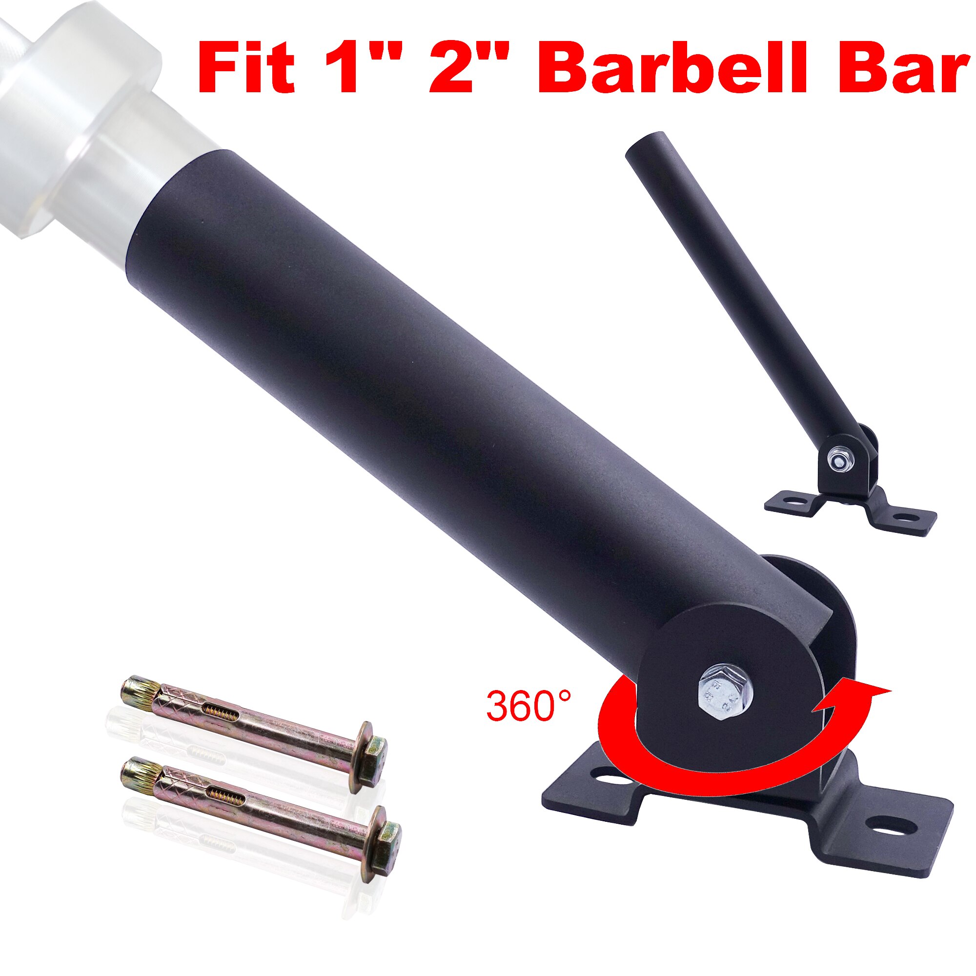 Wall Mount T-Bar Row Platform Landmines Attachment for Barbell Bar 360° Rotation Weight Training Home Fitness Exercise Equipment