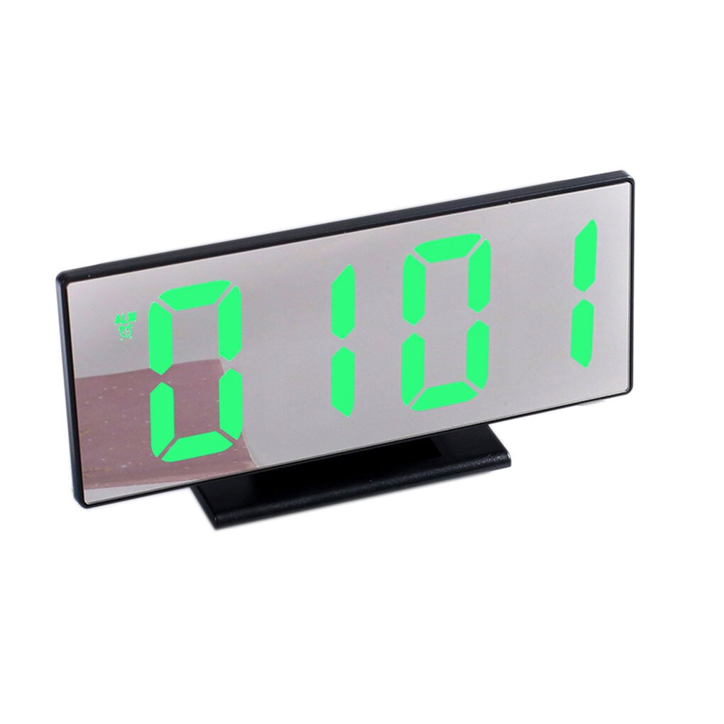 LED Mirror Digital Alarm Clock Electronic Watch Table Multifunction Snooze Night Display Desktop Alarm Clocks 12/24-hour System: 01