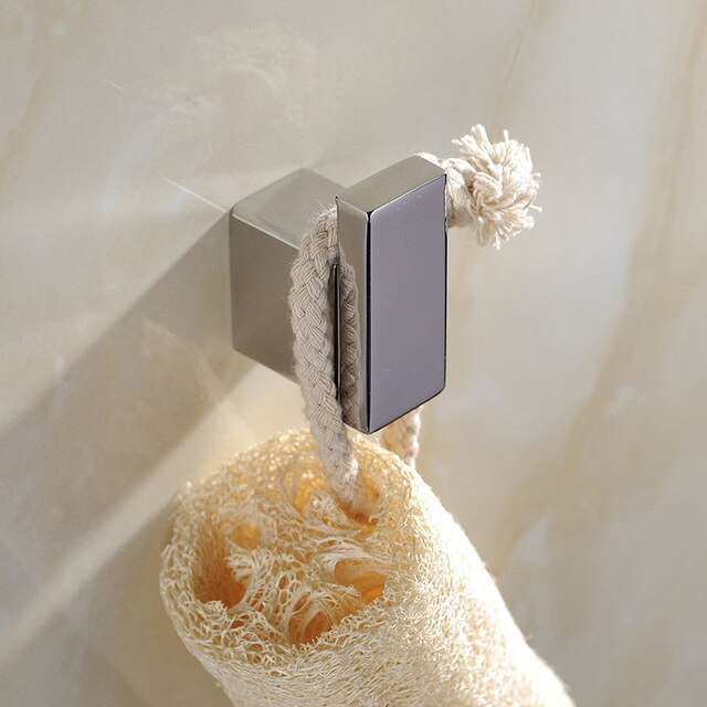 Set de accesorios de baño, toallero de acero inoxidable con soporte para Set de accesorios de baño, toallero, toallero y toallero de plata cepillada Sus 304: A6