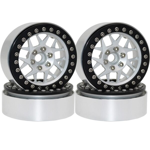 4PCS Aluminum Alloy 2.2 Beadlock Wheel Rims for 1/10 RC Rock Crawler Axial SCX10 RR10 Wraith 90056 Traxxas TRX4 TRX-6: C