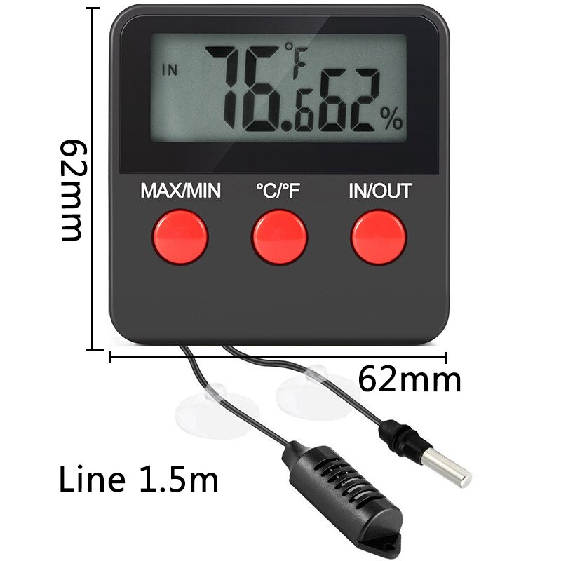 Electronic Thermometer Hygrometer Digital LCD Display Temp Humidity Monitor Meter For Egg Incubator Reptile Tanks: A