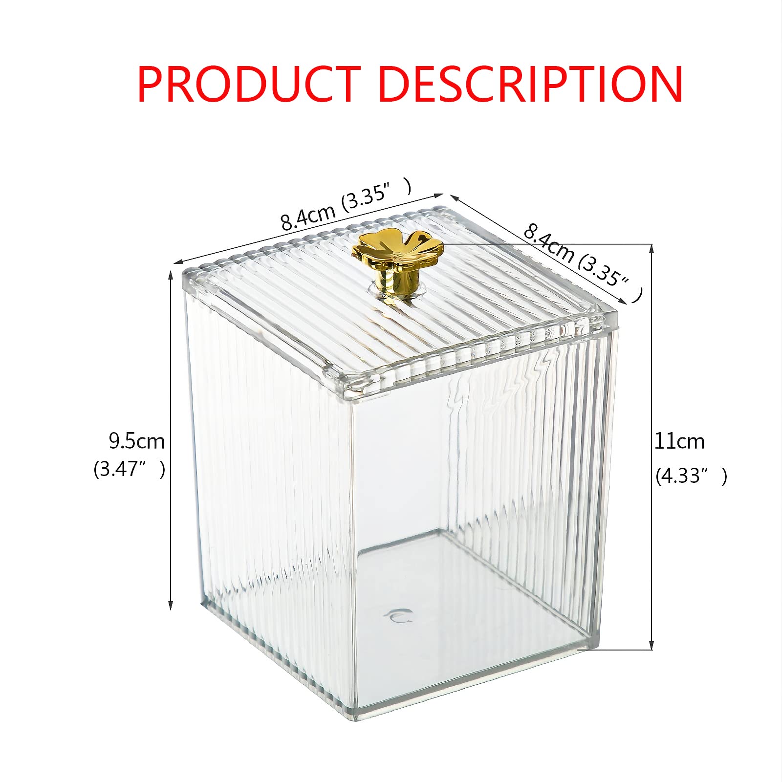 Qtip – distributeur de support transparent pour salle de bain, pot d'écouvillon/tampon/boule, conteneur, boîtes de rangement de cosmétiques pour vanité: plum