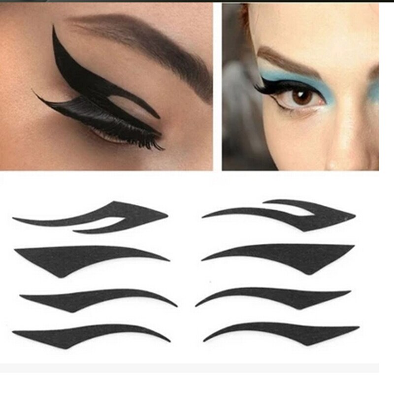 2pcs/set Cute Cat Eyeliner Stencil kit for eyebrows guide template Maquiagem eye shadow frames card makeup tools
