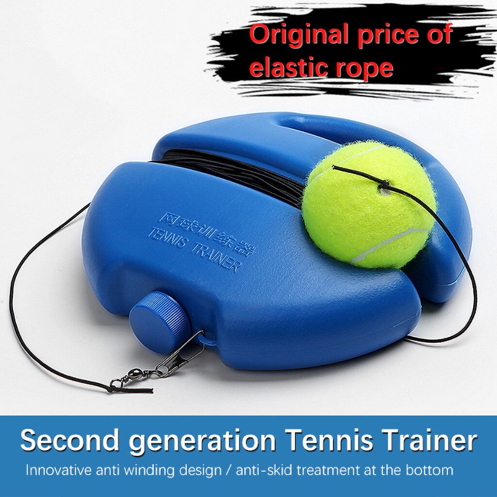 Portable Tennis Training Aids Tool With Elastic Rope 3 Balls Practice Self-Duty Rebound Tennis Trainer Partner Sparring Device