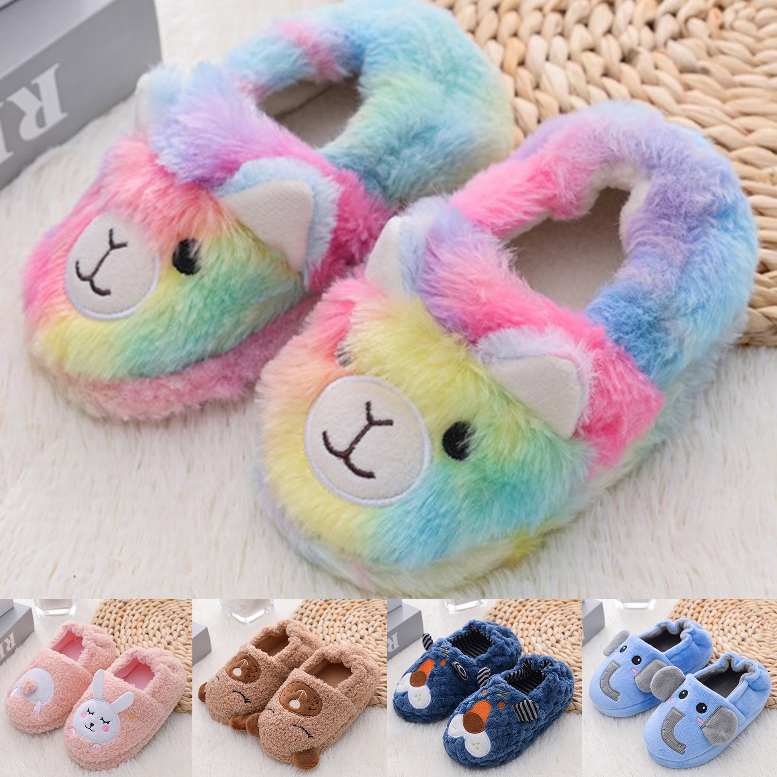 Children Slippers kids shoesToddler Infant Kids Baby Warm Shoes Boys Girls Cartoon Soft-Soled Slippers Children Slippers