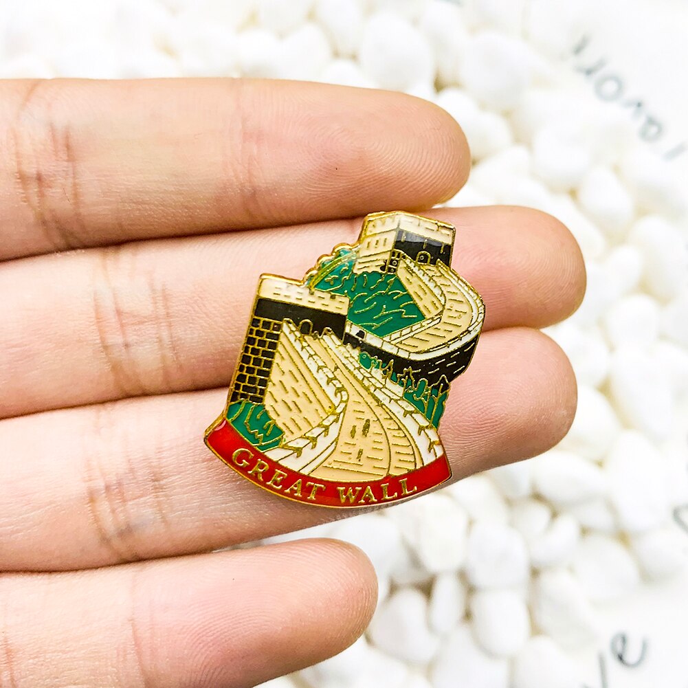 Nationale Badge Chinese De Grote Muur Pin Souvenir China Reizen Kraag Broche Tas Rugzak Jas Reclame Sieraden Medaille