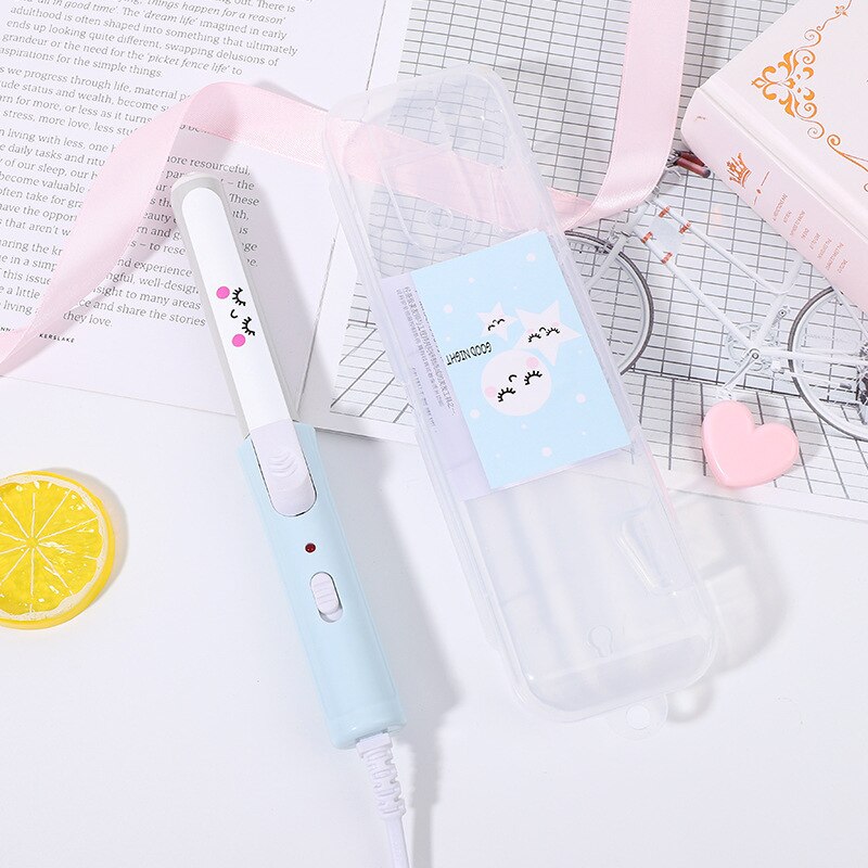 2 in1 frugt print hår krøllepind mini lille power elektrisk krøllejern glattejern dame permanent hår styling værktøj: 4