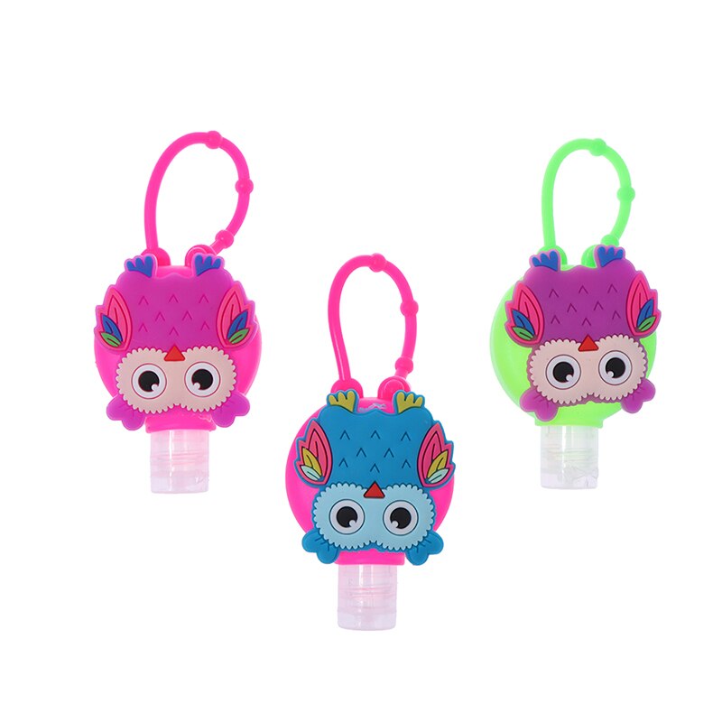 1PC Cartoon Owl Silicone Bath Body Hand Sanitizer Bottle Antibacterial Holder 30ML