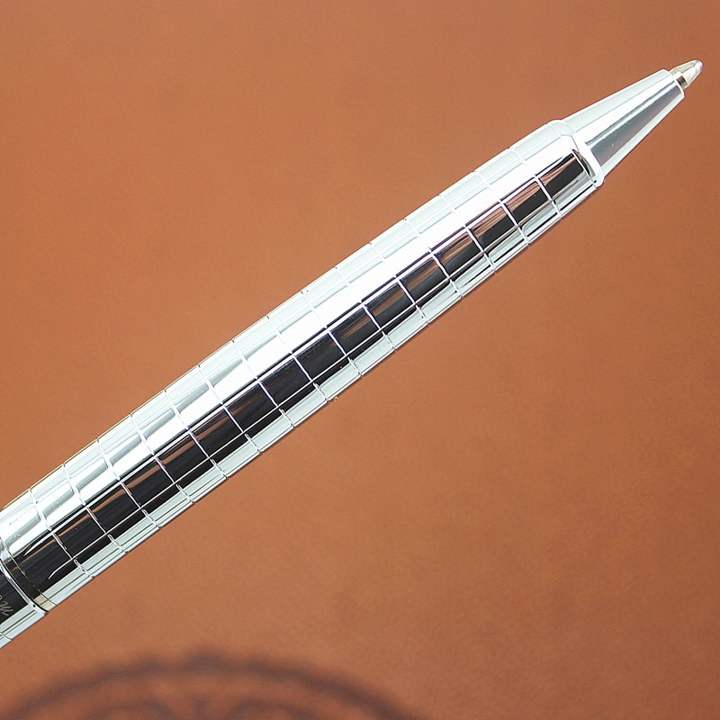 de luxe 856 gris platine croix ligne couleur étudiant école fournitures de bureau moyenne plume stylos à bille