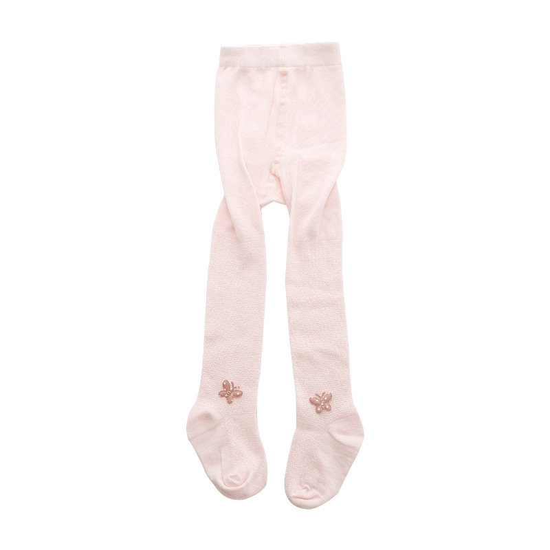 Vår sommar mesh tunn baby strumpbyxor barn tjejer prinsessa strumpbyxor söta fjäril barn strumpor vita mjuka bomullsstrumpbyxor