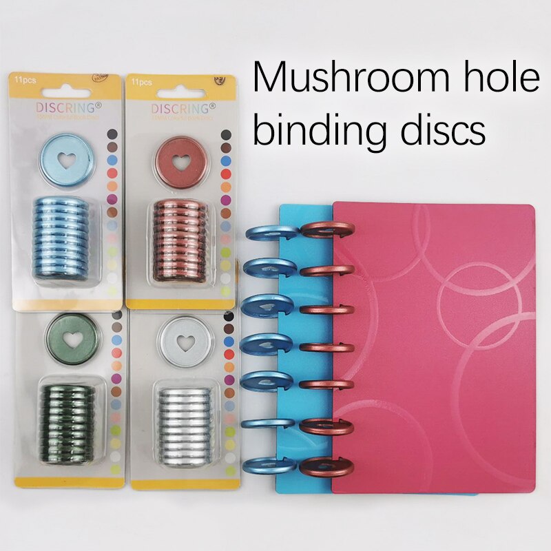 11 Stks/doos Frosting Hartvormige Notebook Plastic Disc Binding Plastic Ringen Diy 360 Graden Opvouwbare Disc Gesp Kantoorbenodigdheden