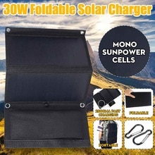 Sunpower 30w 5v dobrável painel solar carregador de energia solar banco dupla usb camuflagem mochila acampamento caminhadas para telefone