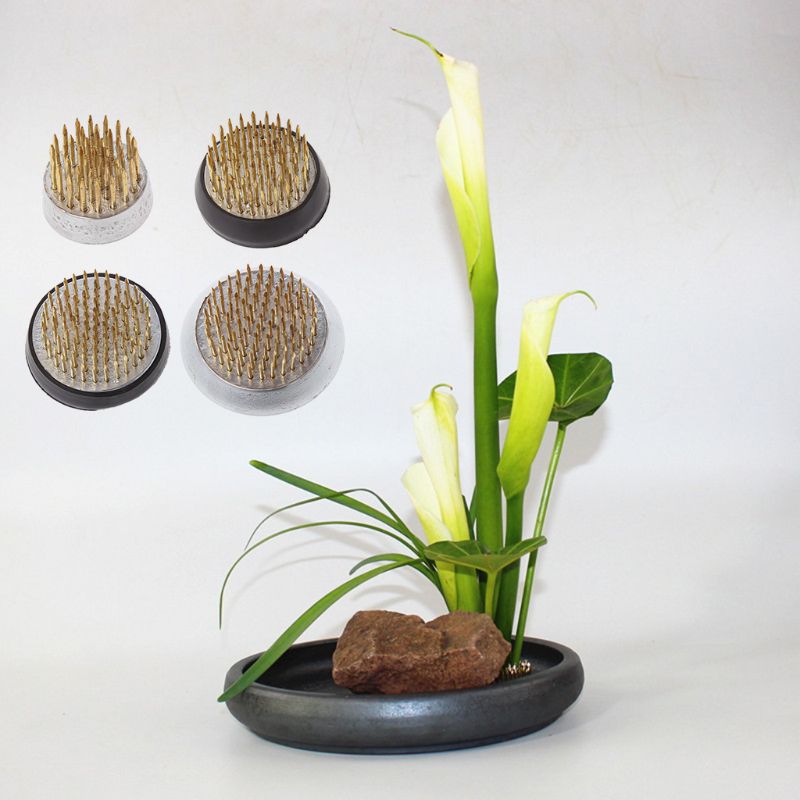 Ronde Ikebana Kenzan Bloem Kikker Met Rubber Pakking Art Vaste Regelen Gereedschap C90D