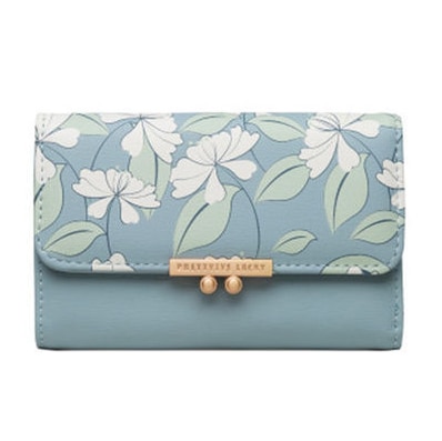 zero wallet small fresh wallet women short three folding Korean version of the lovely student wallet free of