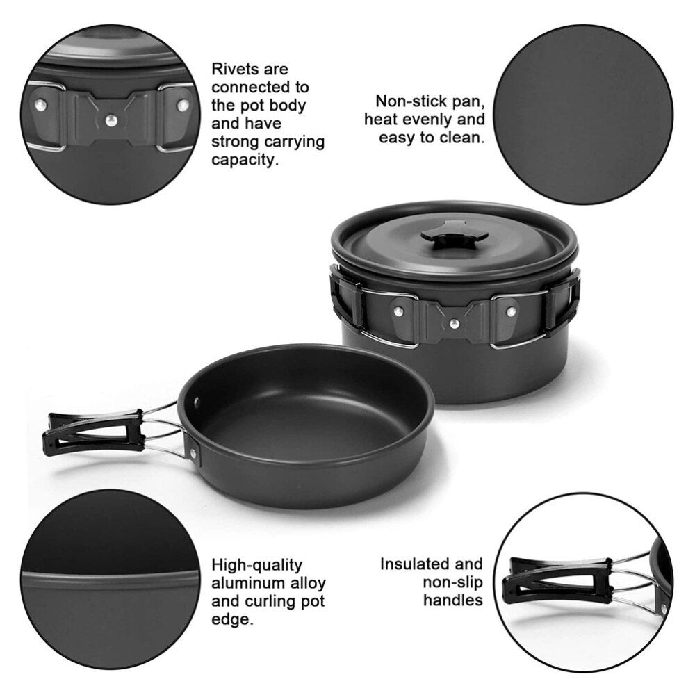 1 Set 18 Pcs Outdoor Cooker Camping Cookware Multipurpose Kitchenware