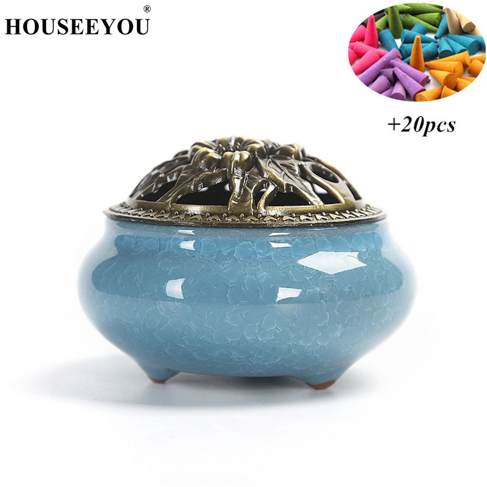 Duftlys aroma parfymekjegler spiralbrenner tårnlys velas røkelse røkelseskar komfyr ovn for hjemmekontor buddhistisk tempelbruk: Lilla