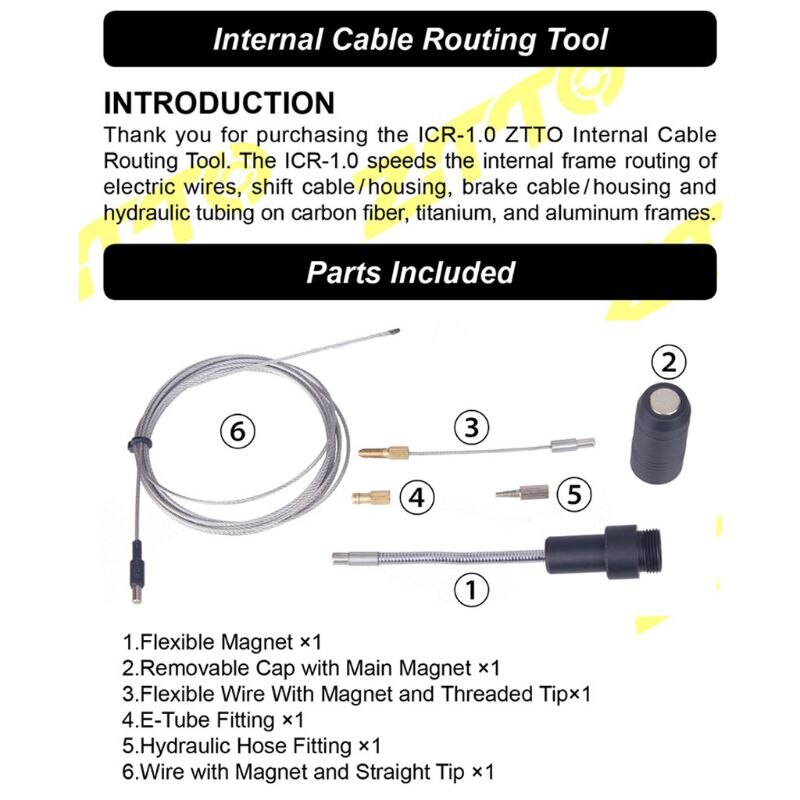 Internal Cable Routing Tool for bicycle Frame Shift Hydraulic Wire