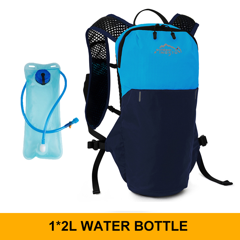 INOXTO Wasserdichter Laufrucksack, 5 l, ultraleichte Trinkweste, Rucksack, wandern- und Fahrradtasche, atmungsaktive Sporttasche, 2 l Wasserbeutel: GRAUE FARBE