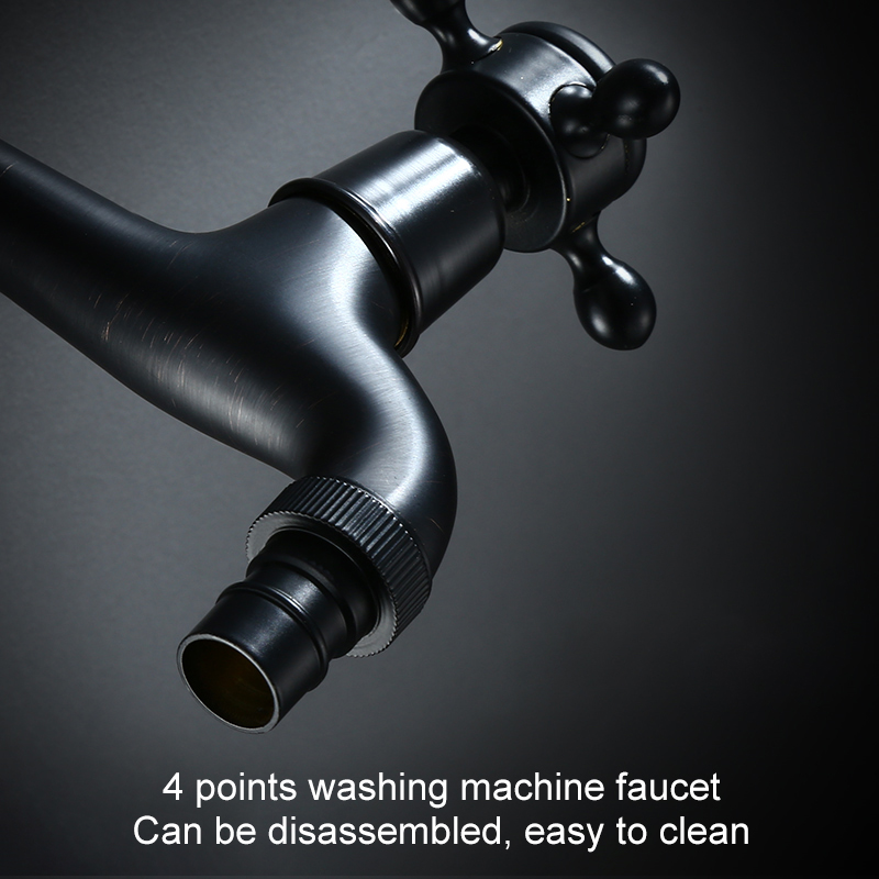 Messing Antieke Zwart Buiten Tap Wasmachine Kraan Wc Decoratieve Outdoor Tuin Kraan MW001