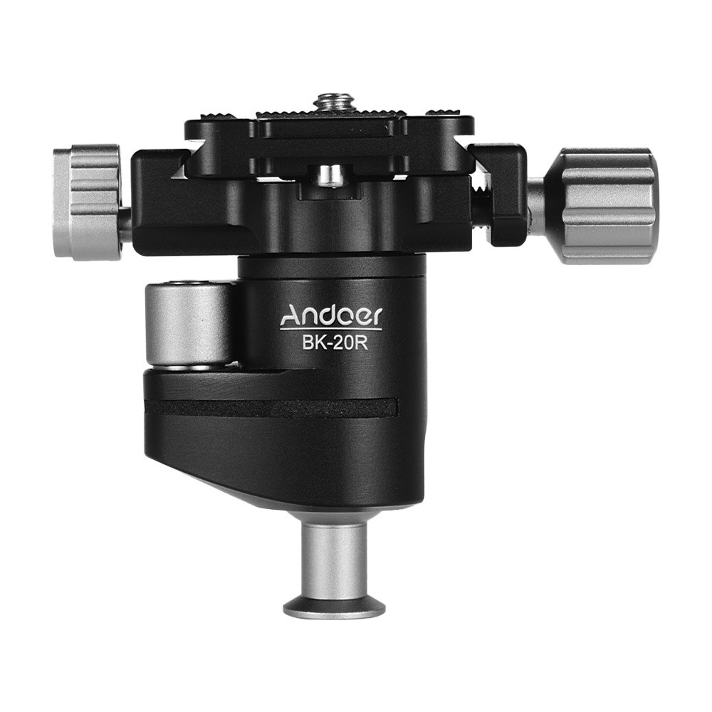 Mini tripé andoer para câmera dslr, cabeça de esfera de liga de alumínio, com clip de 360 graus, rotativo, panorâmico
