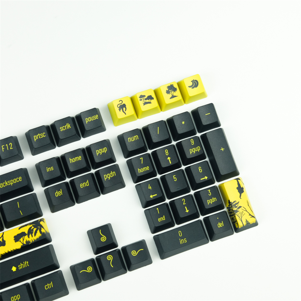 1 Set PBT Dye Subbed Keycap GMK Monkeys KeyCaps OEM Profile With ISO For Cherry MX Kailh Gateron Switches Mechanical Keyboard