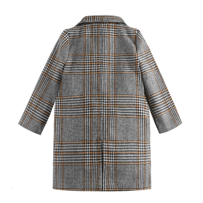 Kinderen Jas Gestreepte Herfst Winter Midden Lengte Plaid Patroon Meisje Dikke Unisex Kids Kleding Overjas 3-8 jaar