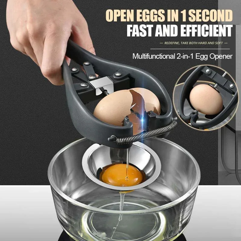 Roestvrijstalen eieropener Eierschaar Handmatig eiergereedschap Eierschaal Cracker Eiersnijder Eierscheider Keuken Bakaccessoires