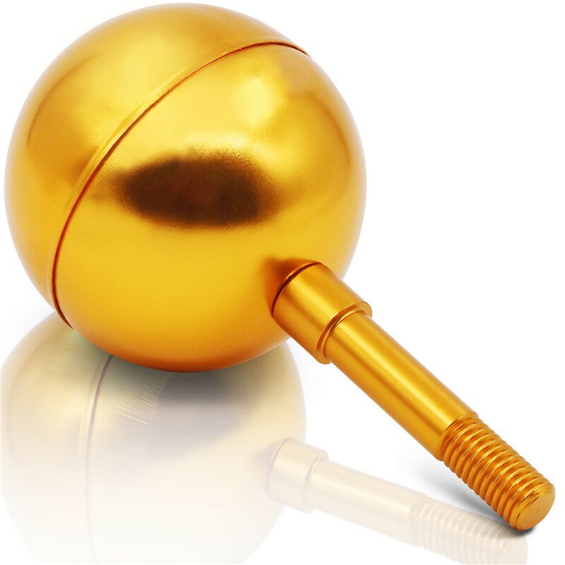 3 tommers flaggstang ball topp ornament erstatning gull anodisert aluminium - gull anodisert aluminium finish hage dekor
