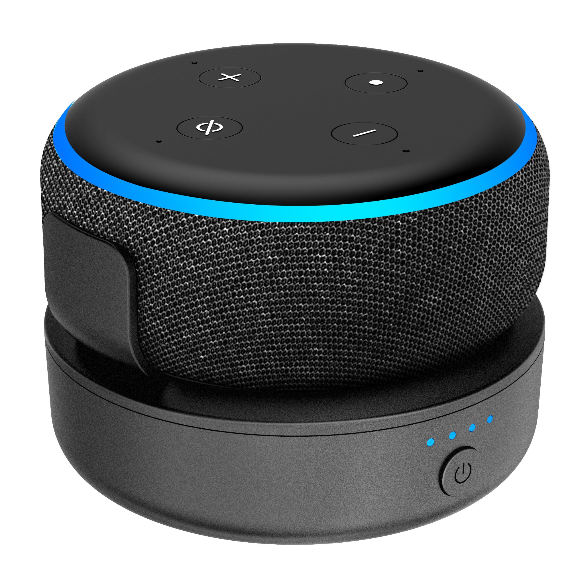 Accueil Base de batterie pour Alexa Echo Dot 3e génération, capacité de 10000mAh, Compatible avec chargeur de support de haut-parleur intelligent: 5000mAh / Black
