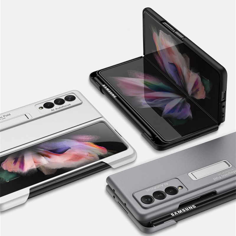 Coque rigide PC avec support à fente pour stylo, étui rigide avec béquille magnétique pour Samsung Galaxy Z Fold 3 5G