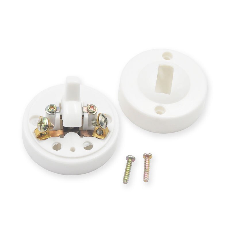 Set 4pcs 2 Switches +2 Sockets Retro EU Socket Toggle Switch Surface Mount Wall Outlet Electrical Light Switch White