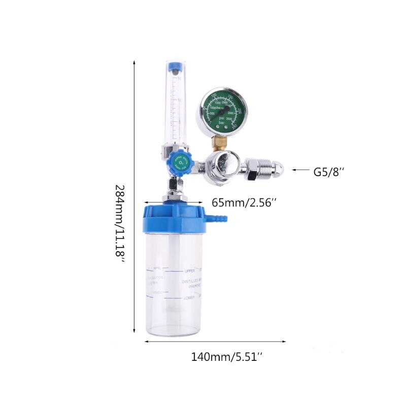 Regulador de inhalador de oxígeno, caudalímetro de presión, salida de rosca macho G5/8-14 CGA540 C6UC