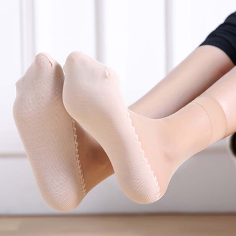 1 par forår sommer kvinder bløde sokker afslappet skridsikker bund splejse gennemsigtig damer piger tynd silke sok nin 668