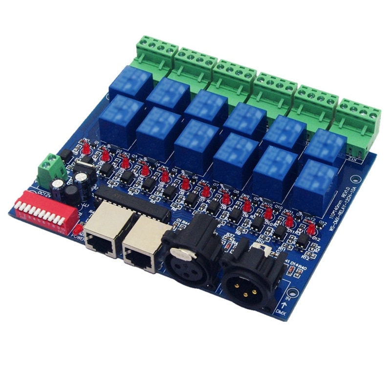 12CH Relais Schakelaar Dmx512 Controller Dmx Relais Controle Led Decoder Voor Licht