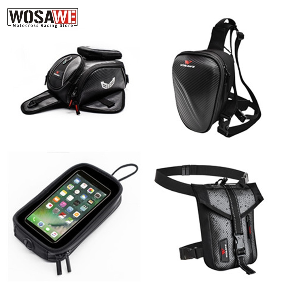 Wosawe Motorfiets Magnetische Tank Zakken Mobiele Telefoon Touch Gps Navigatie Tas Moto Motorbike Motocross Tassen Reizen Bagage