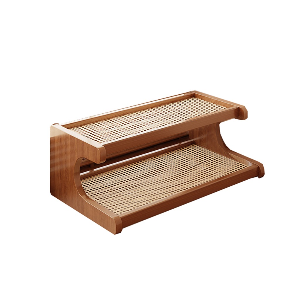 2/3 Tiers Desktop Storage Rack Space-saving Easy-to-assemble Wood Tabletop Stand Compact Multi-functional Desk Bookshelf: Blue