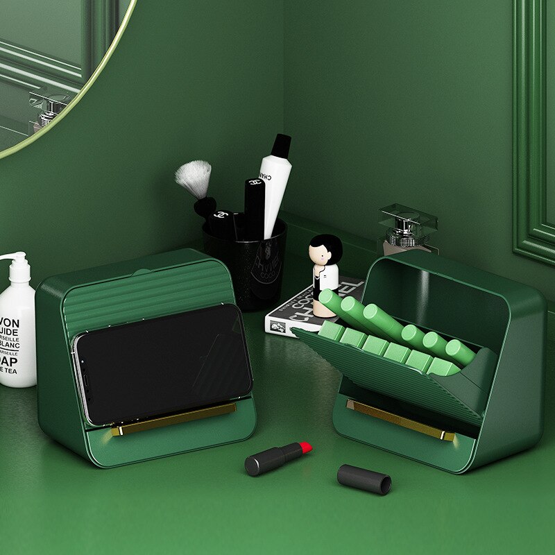 Lipstick Storage Box Dustproof Cosmetic Organizer Box Make Up Rack Holder Mascara Lip glaze Desktop Organizer