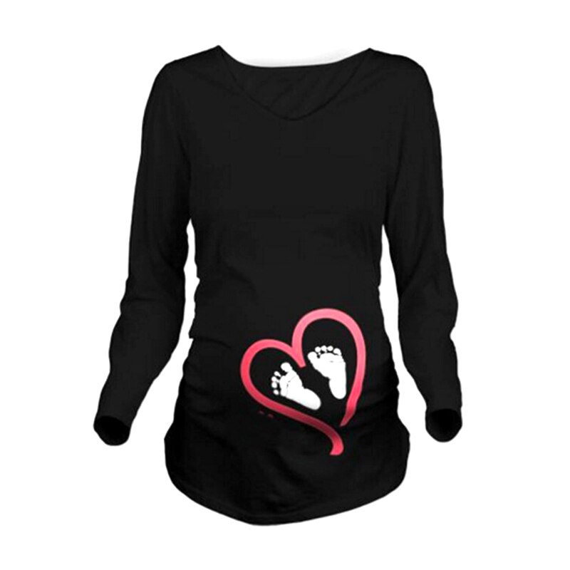 Mammakläder gravid långärmad t-shirt ledig mammakläder kläder för gravida gravidklänning