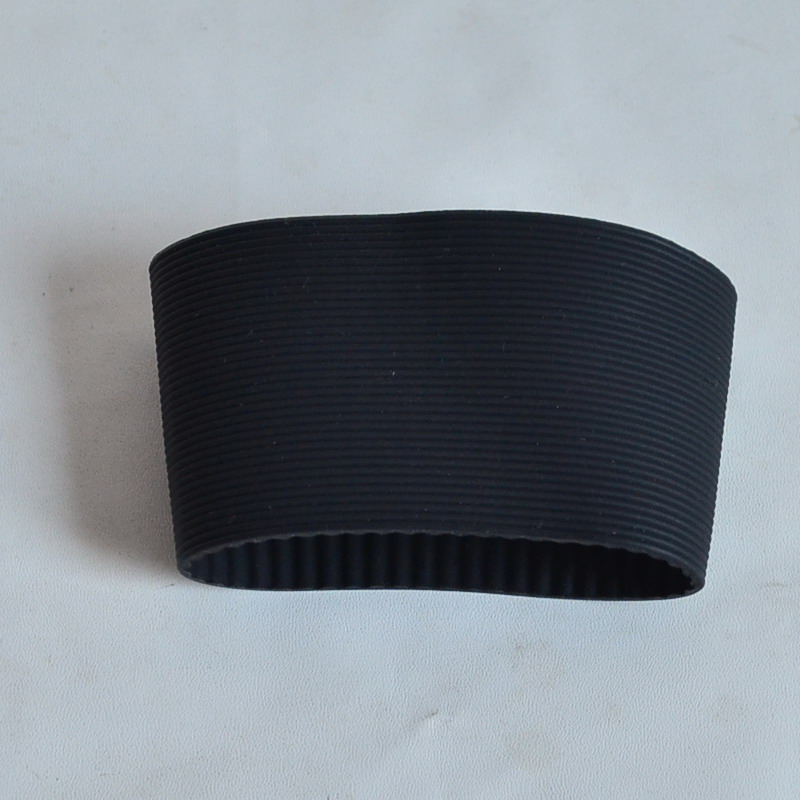 5 stks/partij 6 cm hoogte verticale rib siliconen mouwen voor mok, partij cup mouwen band, recyclebaar isolatie cup cover plumyl: Black