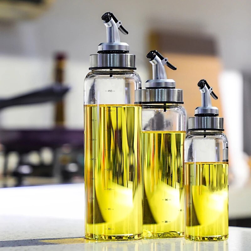 Køkken krydderier olieflaske tynd flaskehals gennemsigtig opbevaring restaurant let kontrol tilbehør