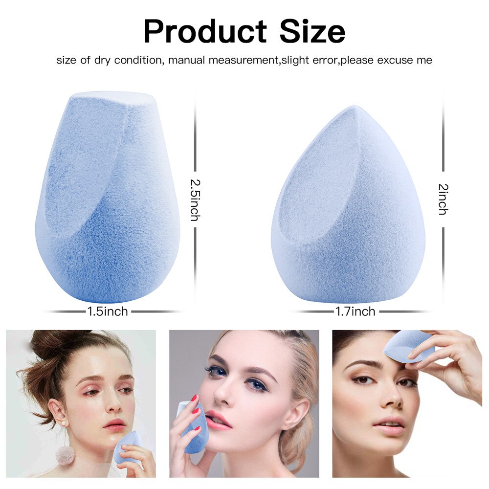 Blått ansikte makeup svamp puff ägg ansiktsbehandling kosmetisk concealer kräm foundation puder puff makeup foundation svamp puder makeup
