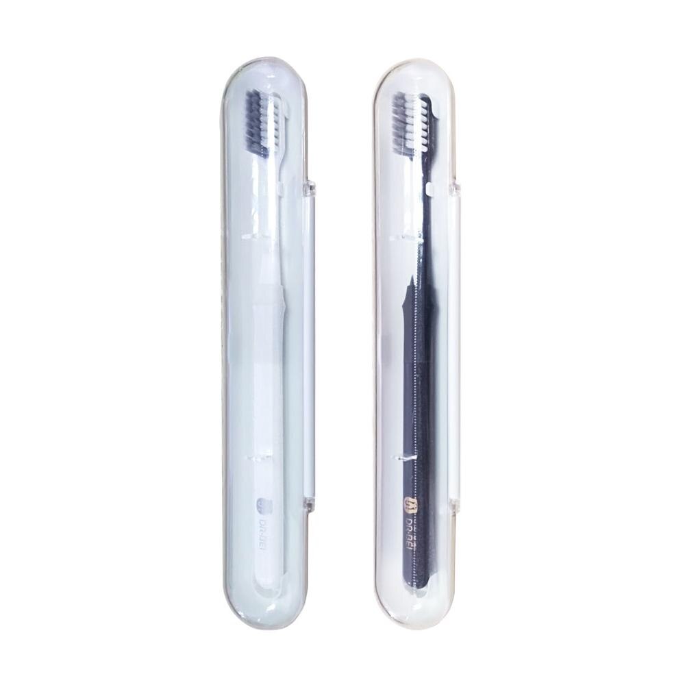 Xiao mi youpin 2 kleuren Doctor B TAND Beter Mi borstel Draad Paar Bamboe Tandenborstel draagbare Tandenborstel opslag met reizen doos: 1 White and 1 Black