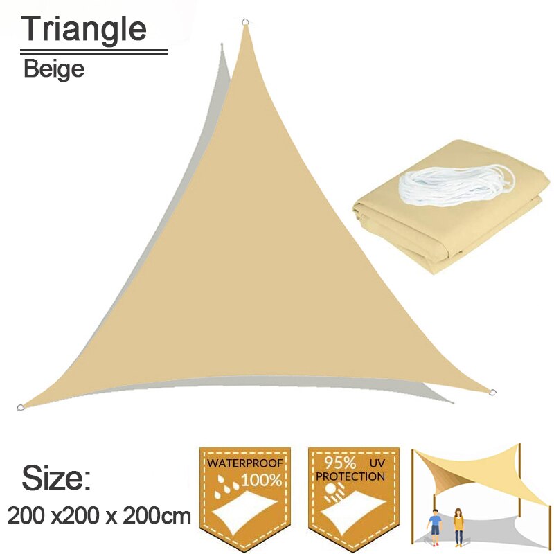Summer Outdoor Waterproof Anti-UV Shade Canvas Oxford Cloth Sunscreen Rain Cover Garden Shelter Gazebo Terrace Courtyard Awning: A-Beige 2x2x2m