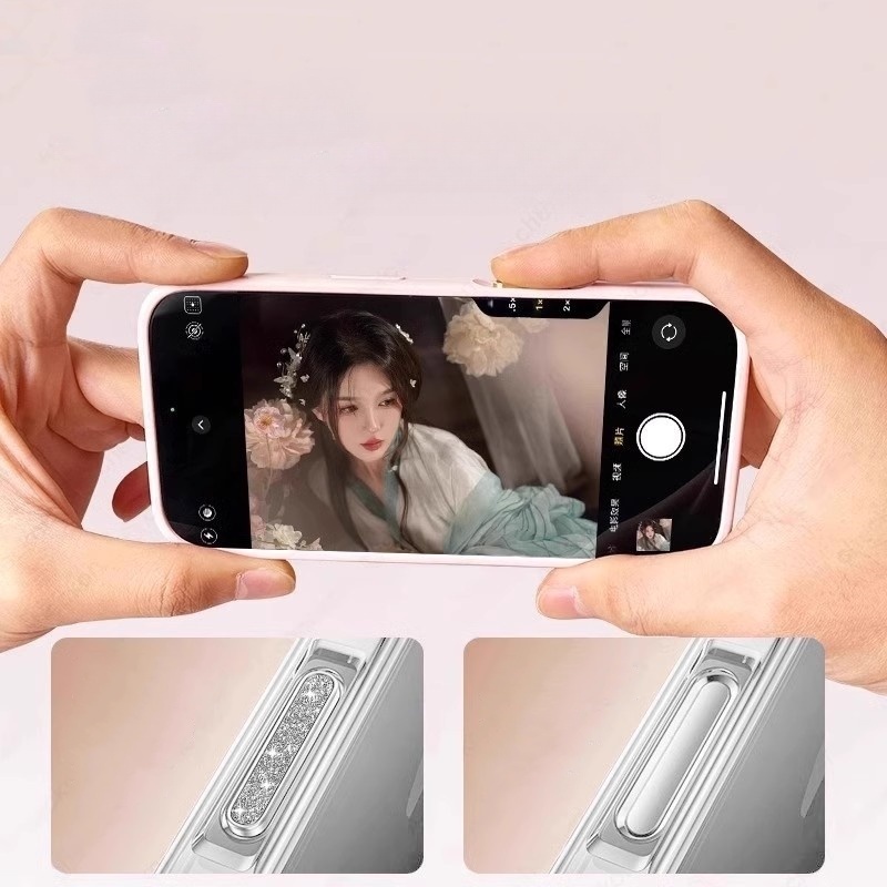 Glitter Camera Control Button Sticker For iPhone 16 Pro Max 16e Plus Bling Side Touch Button Protector for iphone16 series