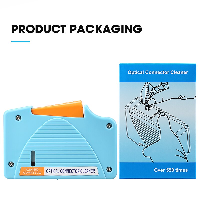 Caja de limpieza de cara de extremo de fibra herramienta de limpieza de fibra limpiador de fibra de coleta limpiador de fibra de cassette, herramientas de fibra óptica limpiador Ftth Para SC ST/FC: Blue