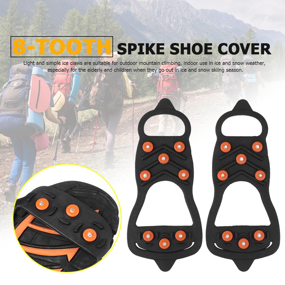Fishing Lock Buckle 8 Studs Shoe Spiked Grips Cleat Not Easy Fall Off Crampons Outdoor Climbing Anti Slip Shoes Cover
