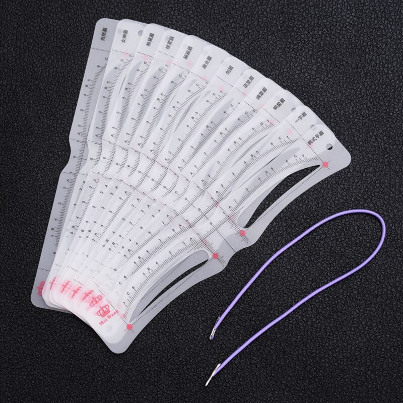 12PCS Reusable Drawing Guide Card Eyebrow Template Shaping Tool Shaping Grooming Eyebrow Stencil Set